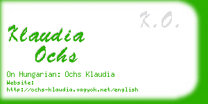 klaudia ochs business card